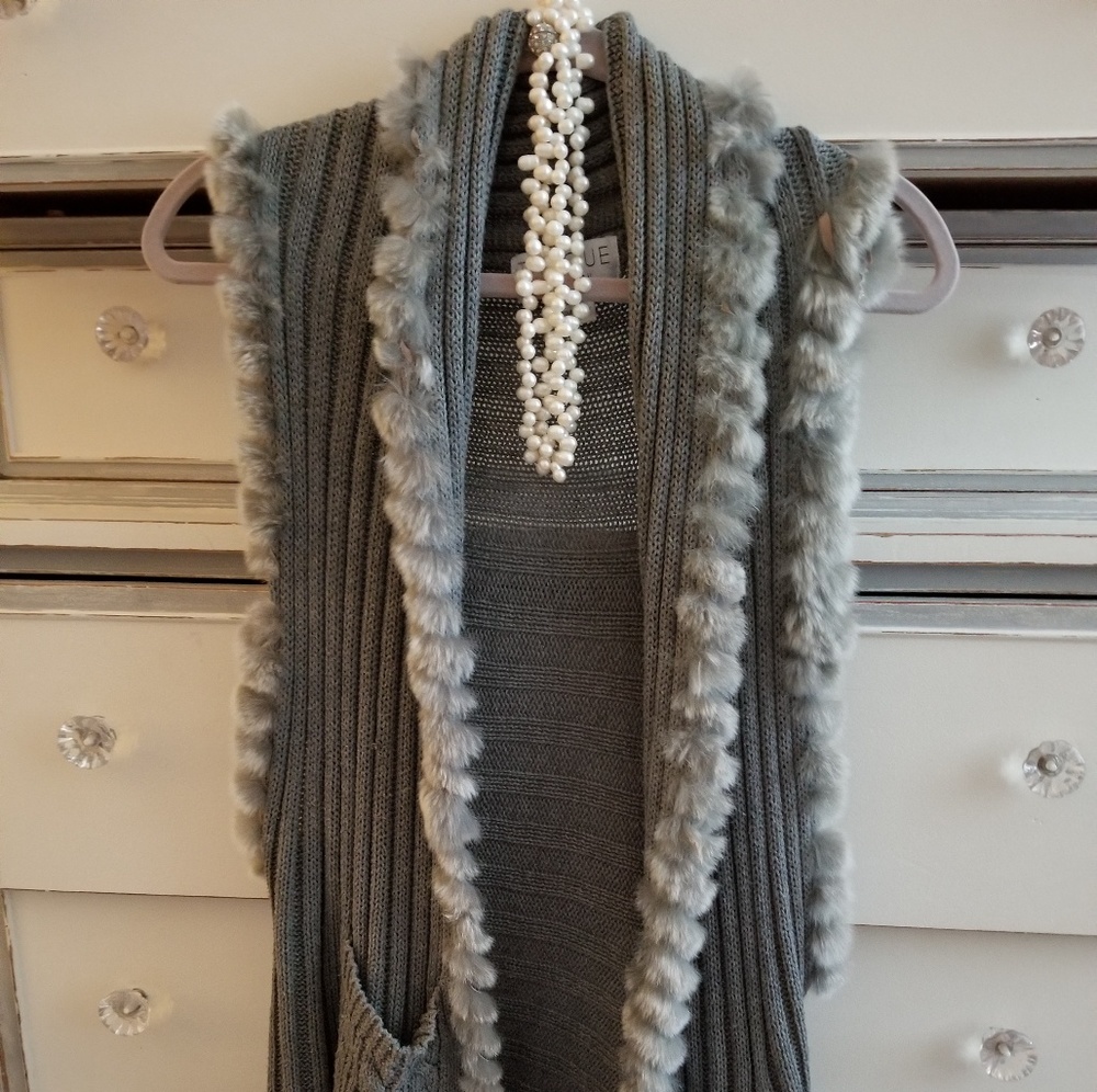Fur lined Sweater Vest